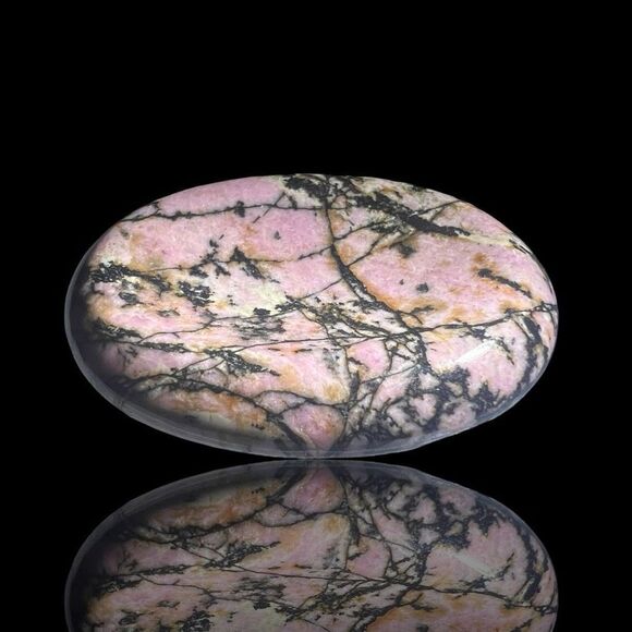 Oval Rhodonite Crystal Worry Stone / Mini Bowl / Ring Holder (#3) - Picture 10 of 10